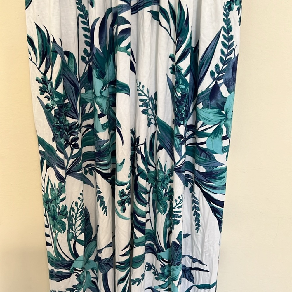 NEW Soma Goddess Tropical Print Maxi Dress in Teal & White size Small - Picture 6 of 10